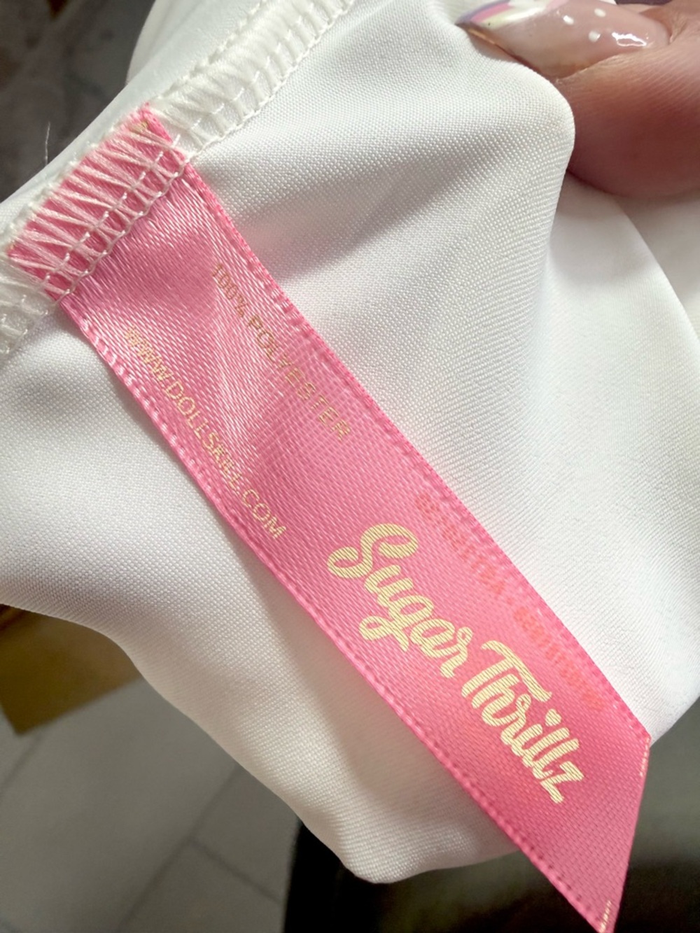 Sugar Thrillz Tiered White Tulle Maxi Skirt with Pink Trim BIN#5 - Picture 7 of 7